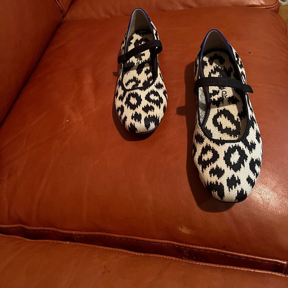 Rothys black and white print , animal print maryjanes
